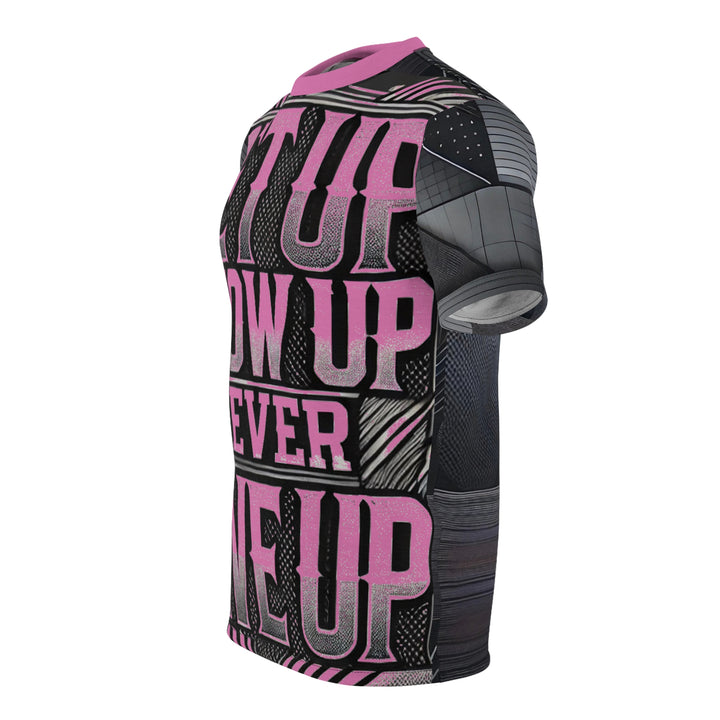 Relentless Drive Tee – Get Up, Show Up, Never Give Up (Light Pink)