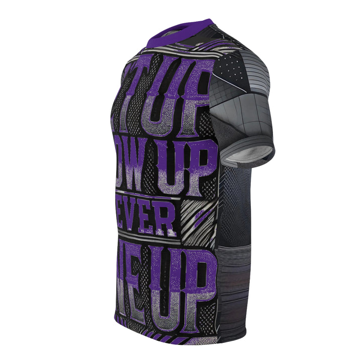 Relentless Drive Tee – Get Up, Show Up, Never Give Up (Purple)