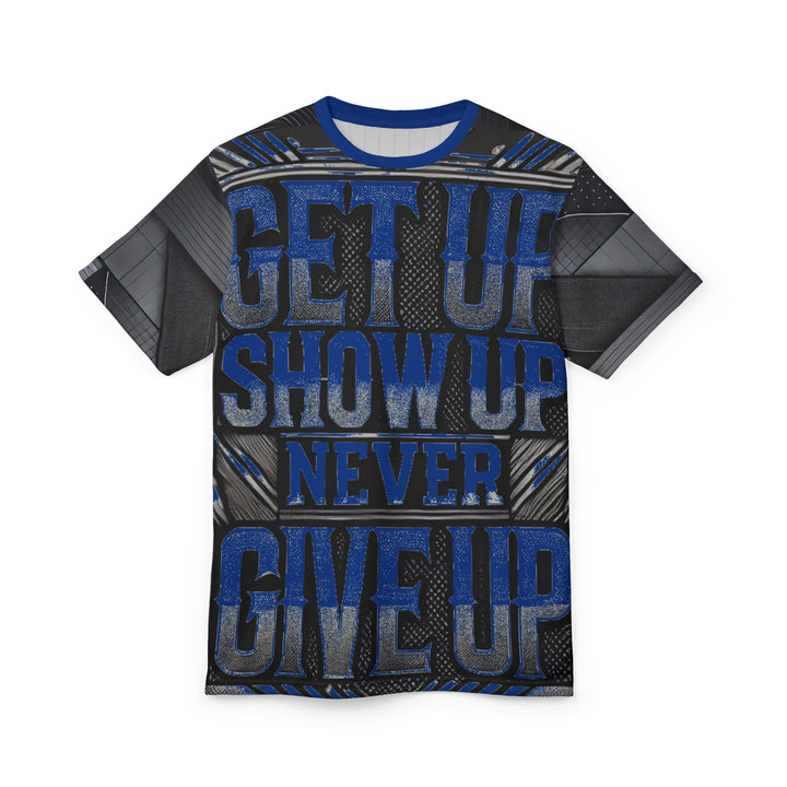 Relentless Drive Tee – Get Up, Show Up, Never Give Up (Dark Blue)