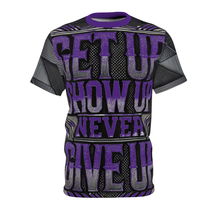 Relentless Drive Tee – Get Up, Show Up, Never Give Up (Purple)