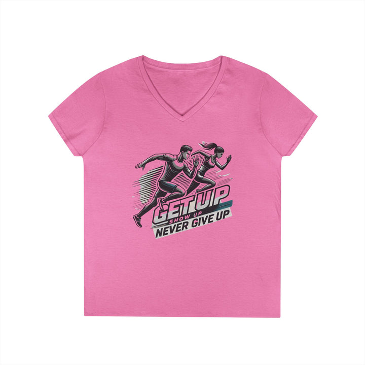 Run Through It Women's V Neck-Strength in Motion