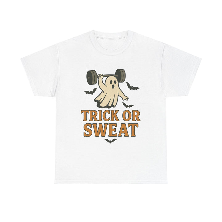 Trick or Sweat. Halloween Unisex Heavy Cotton Tee