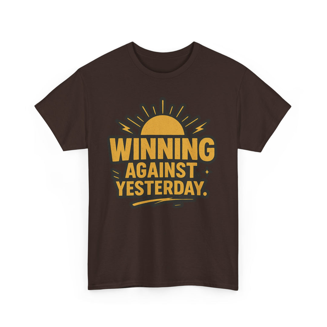 Winning Against Yesterday. Unisex Heavy Cotton Tee