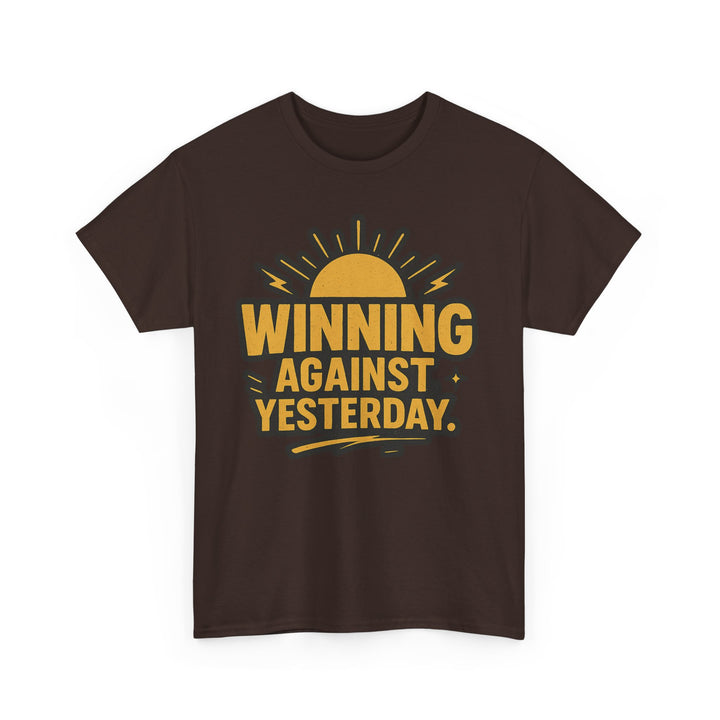 Winning Against Yesterday. Unisex Heavy Cotton Tee