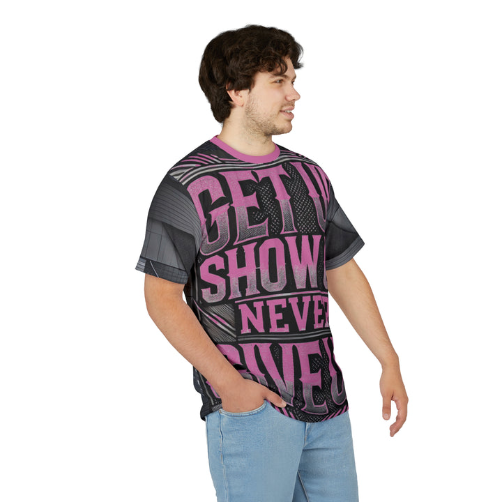 Relentless Drive Tee – Get Up, Show Up, Never Give Up (Light Pink)