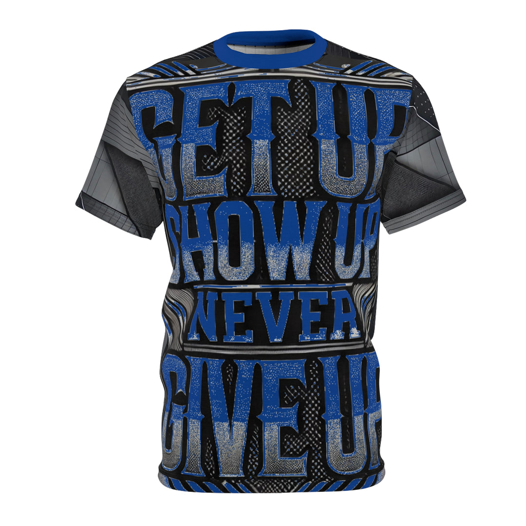 Relentless Drive Tee – Get Up, Show Up, Never Give Up (Dark Blue)