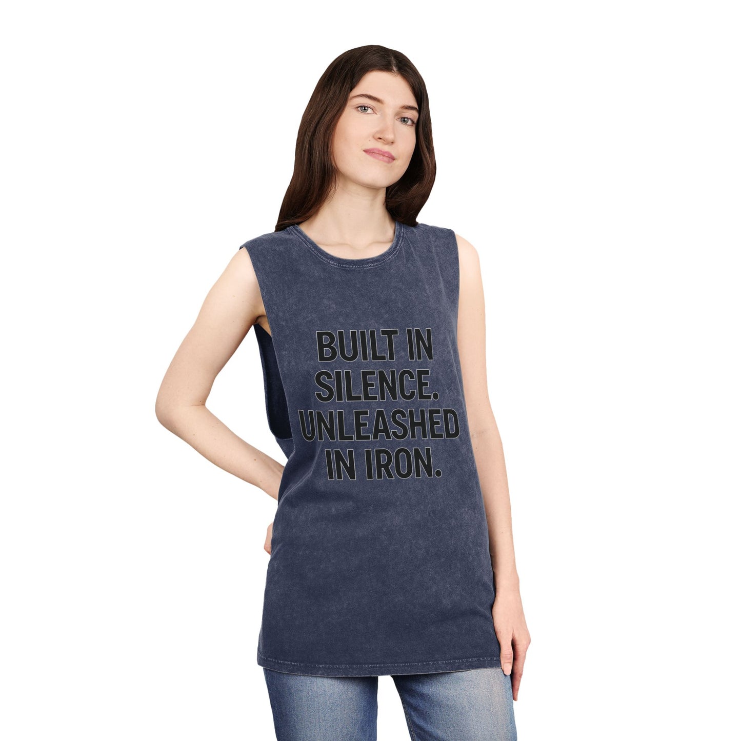 Built In Silence. Unleashed In Iron. Muscle tank