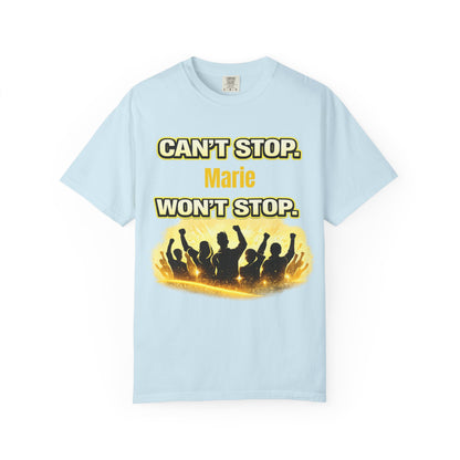 Custom Name Motivational T-Shirt – Can’t Stop. Won’t Stop.