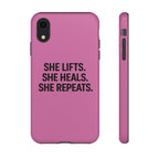 She lifts. She heals. She repeats. Tough Phone Cases