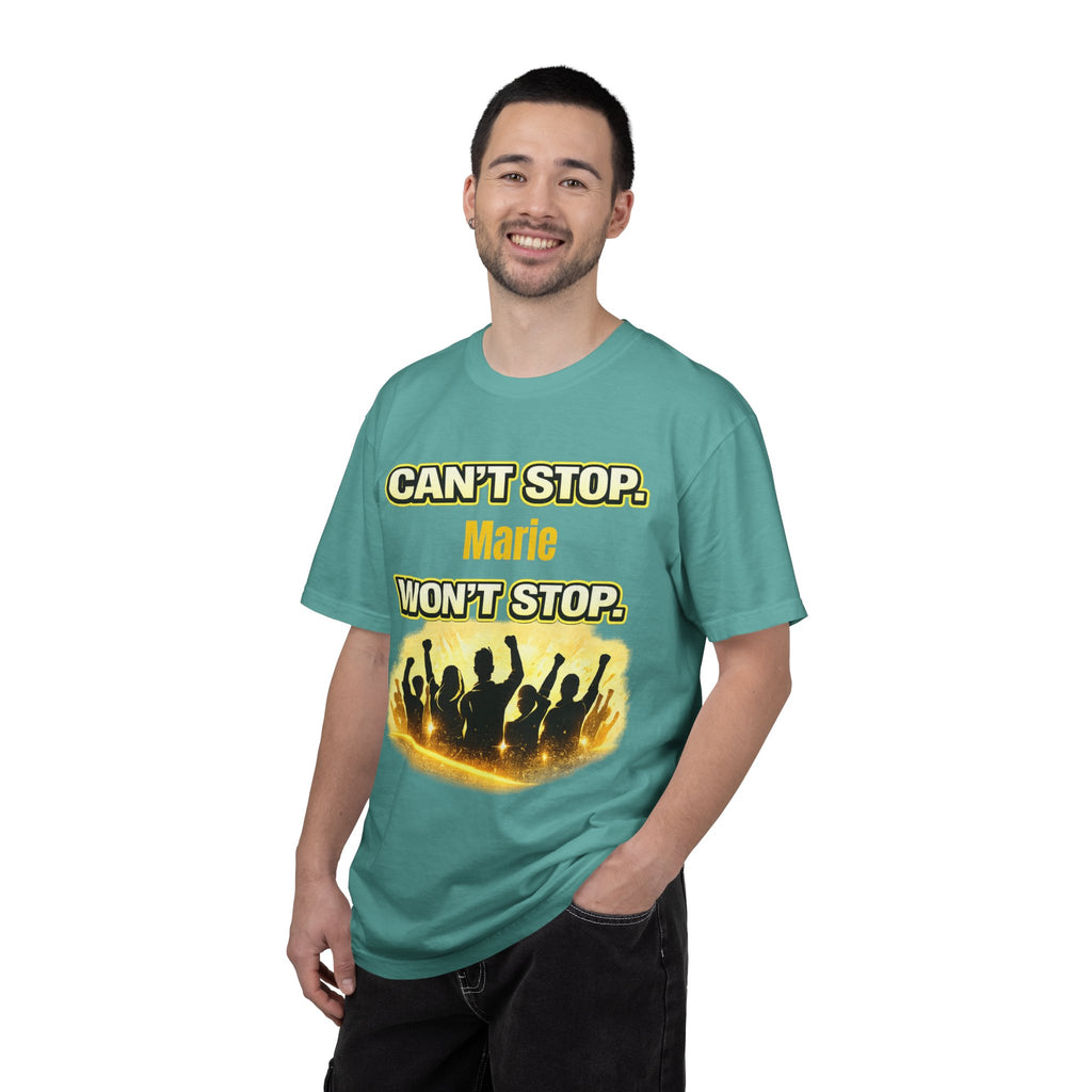 Custom Name Motivational T-Shirt – Can’t Stop. Won’t Stop.