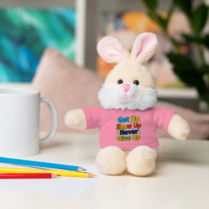 Stuffed Animals with Tee " Get Up Show Up Never Give Up"