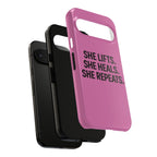 She lifts. She heals. She repeats. Tough Phone Cases
