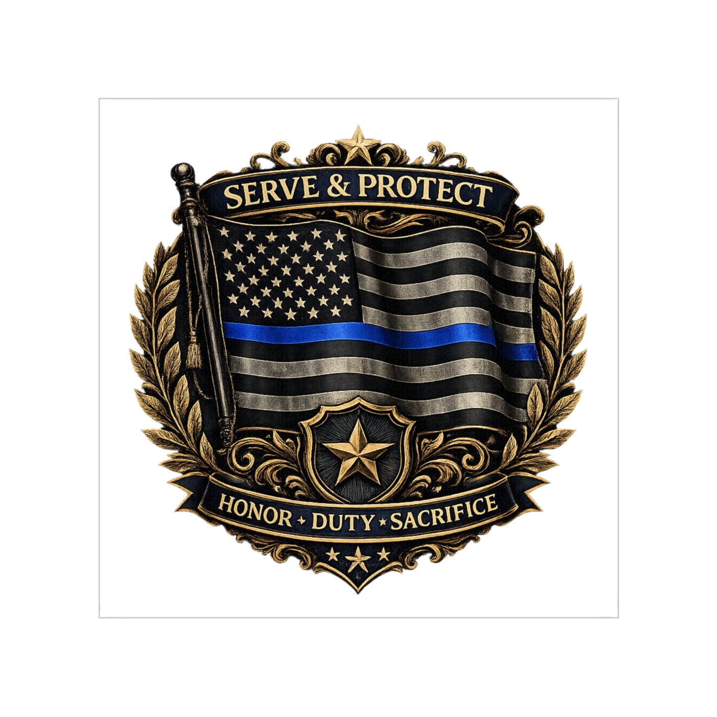 Blue Line Legacy Waterproof Sticker