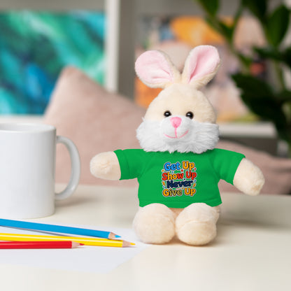 Stuffed Animals with Tee " Get Up Show Up Never Give Up"