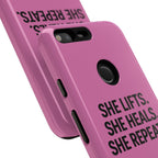 She lifts. She heals. She repeats. Tough Phone Cases