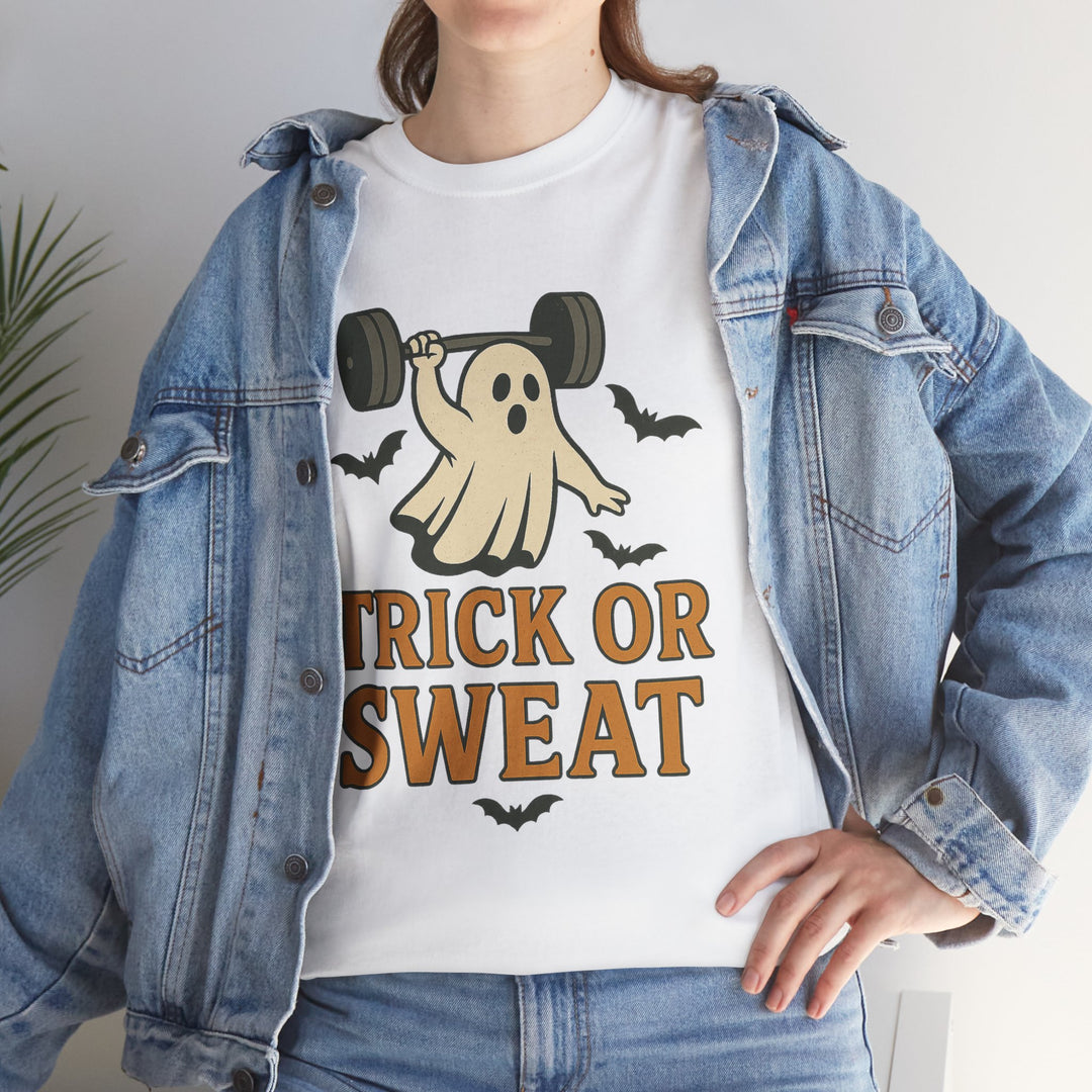 Trick or Sweat. Halloween Unisex Heavy Cotton Tee