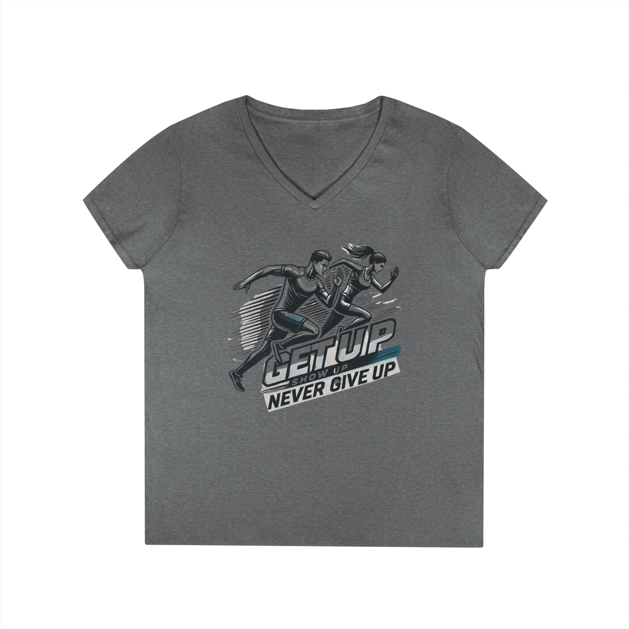 Run Through It Women's V Neck-Strength in Motion