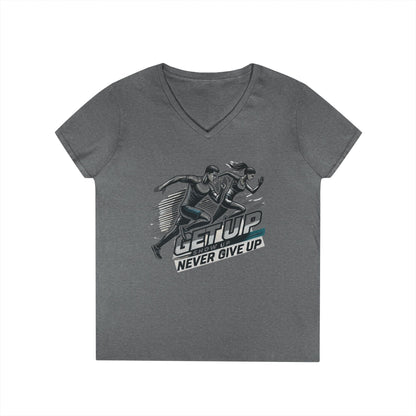 Run Through It Women's V Neck-Strength in Motion