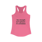 Her strength is an optional it’s scheduled Women's Racerback Tank