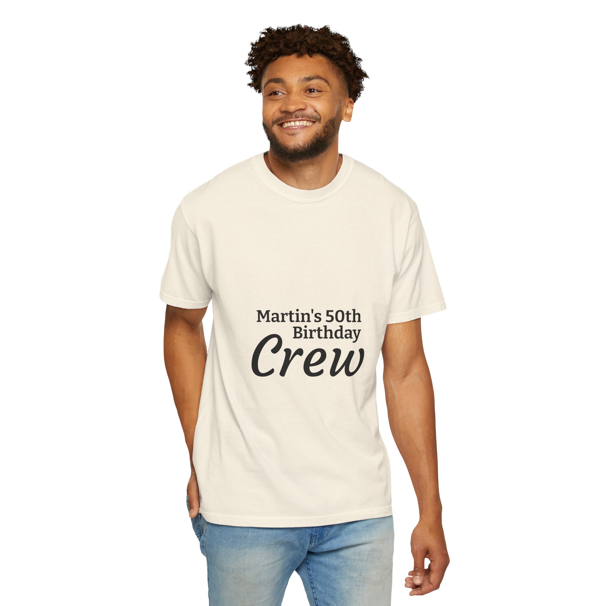 Custom Name & Age Birthday Crew T-Shirt – Personalized Group Shirt