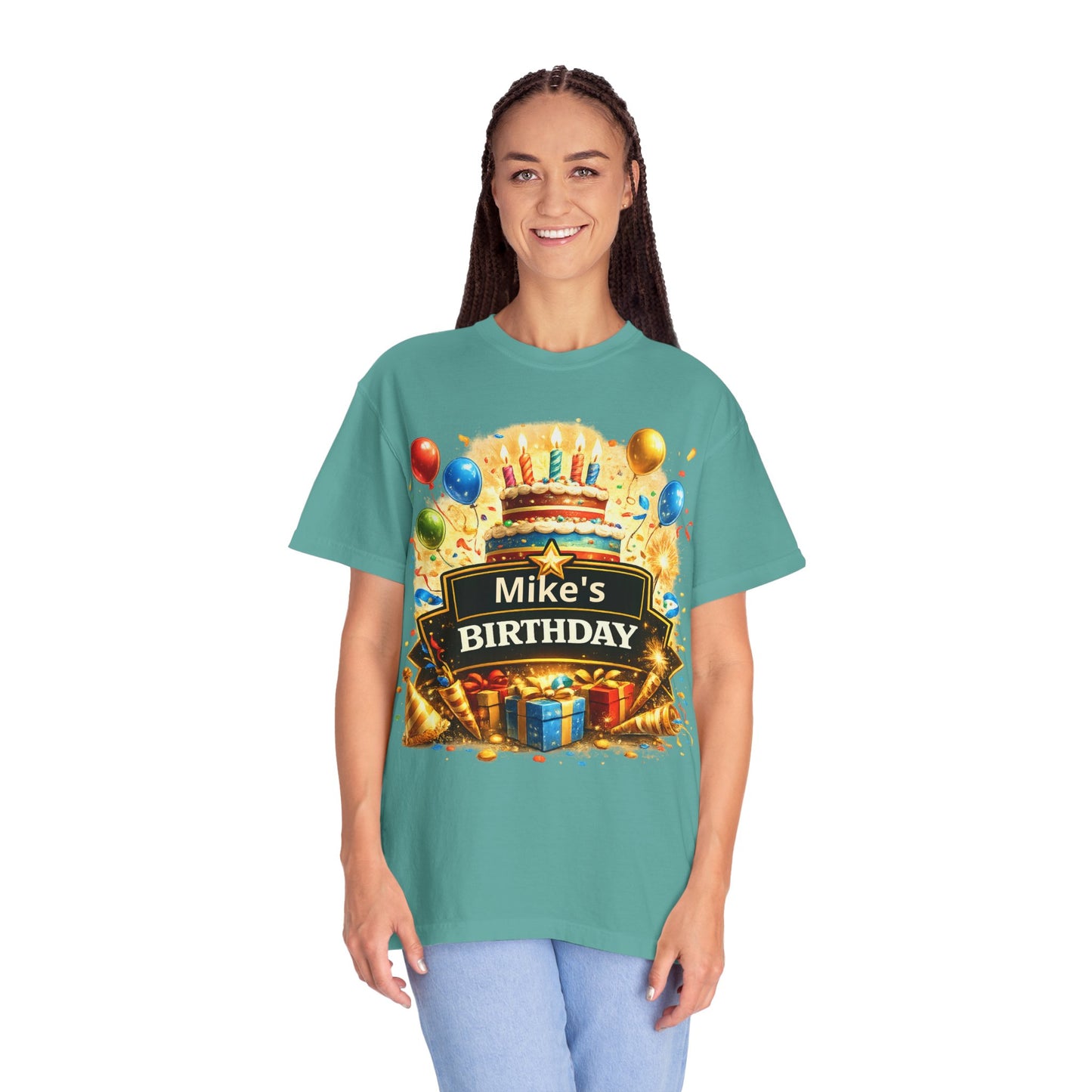 Custom Name Birthday T-Shirt – Get Up Show Up Never Give Up