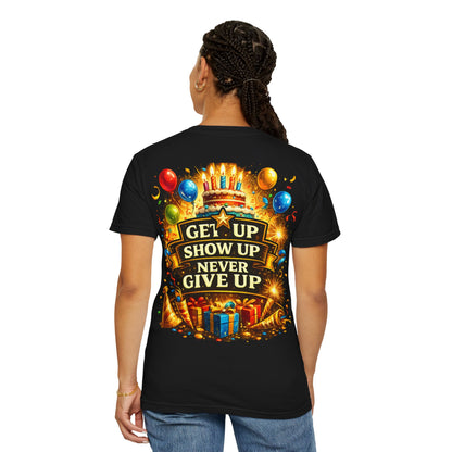 Custom Name & Age Birthday Crew T-Shirt – Personalized Group Shirt