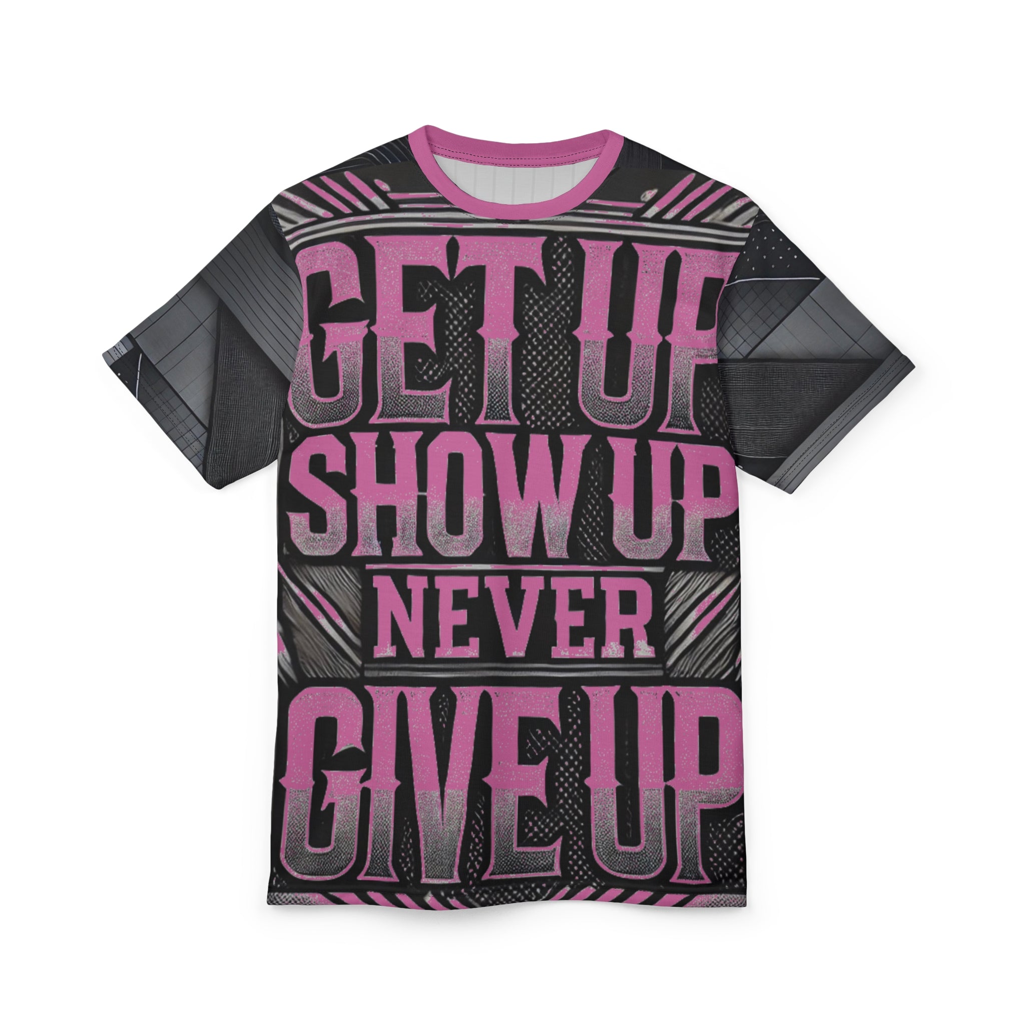Relentless Drive Tee – Get Up, Show Up, Never Give Up (Light Pink)