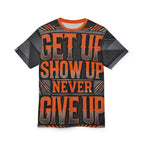 Relentless Drive Tee – Get Up, Show Up, Never Give Up (Orange)