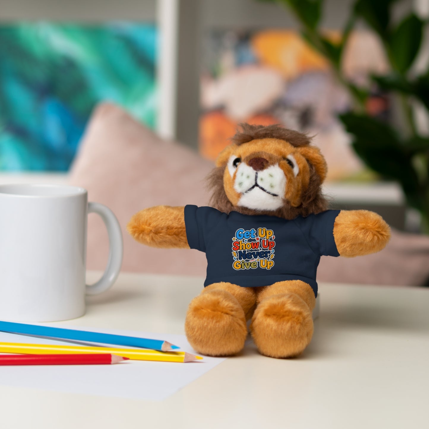 Stuffed Animals with Tee " Get Up Show Up Never Give Up"