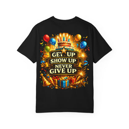 Custom Name & Age Birthday Crew T-Shirt – Personalized Group Shirt