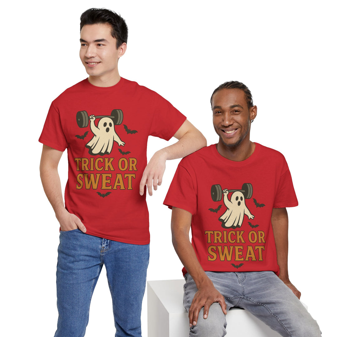 Trick or Sweat. Halloween Unisex Heavy Cotton Tee