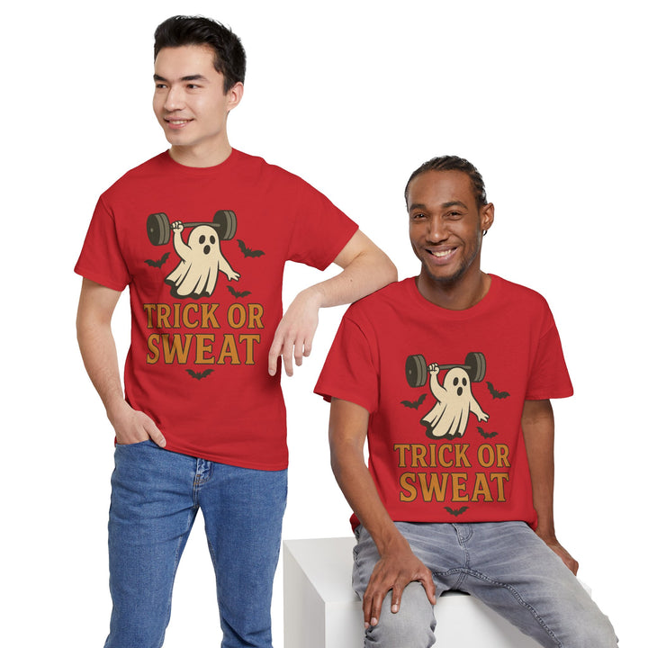 Trick or Sweat. Halloween Unisex Heavy Cotton Tee