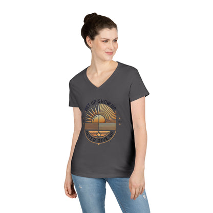 Women's V Neck-Strength in Motion