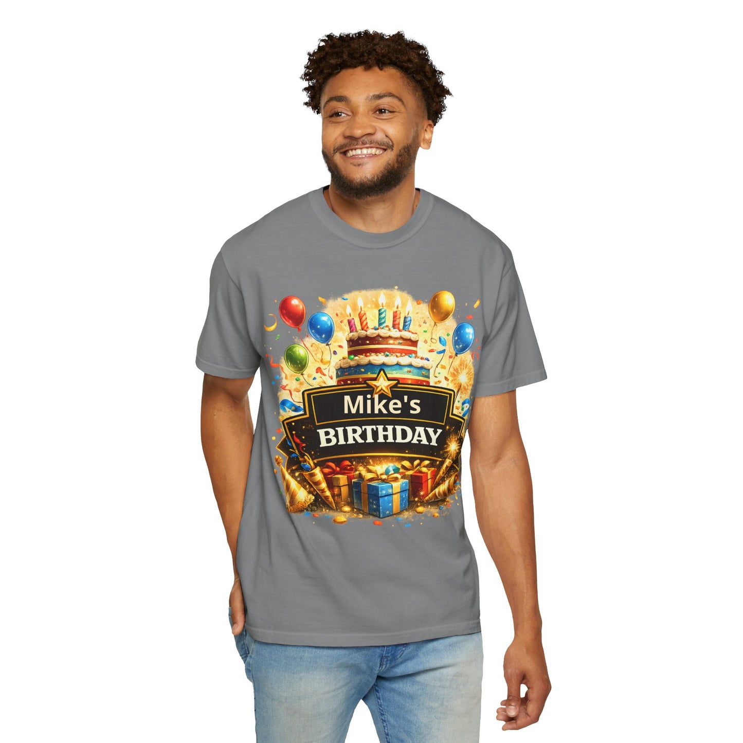 Custom Name Birthday T-Shirt – Get Up Show Up Never Give Up