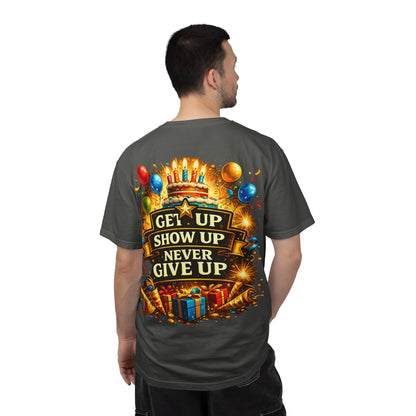 Custom Name & Age Birthday Crew T-Shirt – Personalized Group Shirt