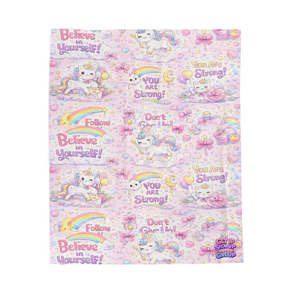 Kids Plush Velveteen Blanket – Ultra Soft Cozy Throw Blanket for Boys & Girls | Warm Lightweight Blanket for Bed, Nap Time & Gifts