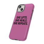 She lifts. She heals. She repeats. Tough Phone Cases