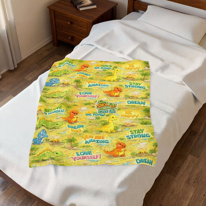 Kids Plush Velveteen Blanket – Ultra Soft Cozy Throw Blanket for Boys & Girls | Warm Lightweight Blanket for Bed, Nap Time & Gifts