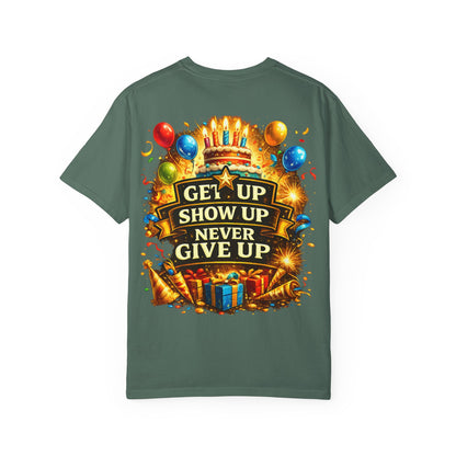 Custom Name & Age Birthday Crew T-Shirt – Personalized Group Shirt
