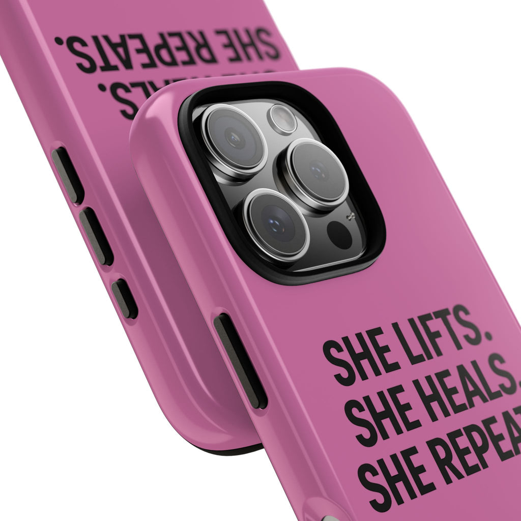 She lifts. She heals. She repeats. Tough Phone Cases