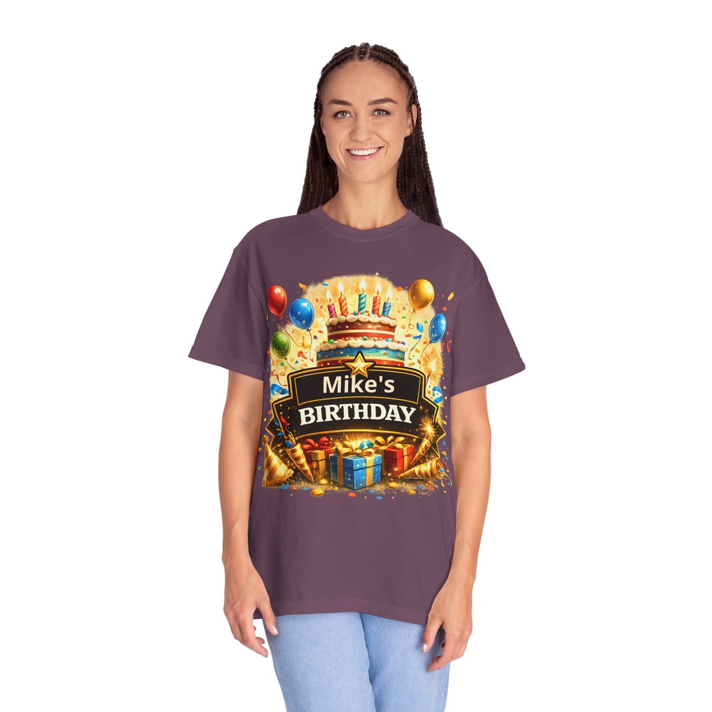 Custom Name Birthday T-Shirt – Get Up Show Up Never Give Up