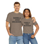 Barbells Over Breakdown. Unisex Heavy Cotton Tee