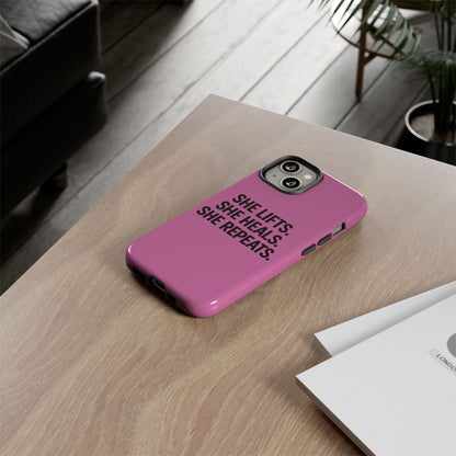 She lifts. She heals. She repeats. Tough Phone Cases