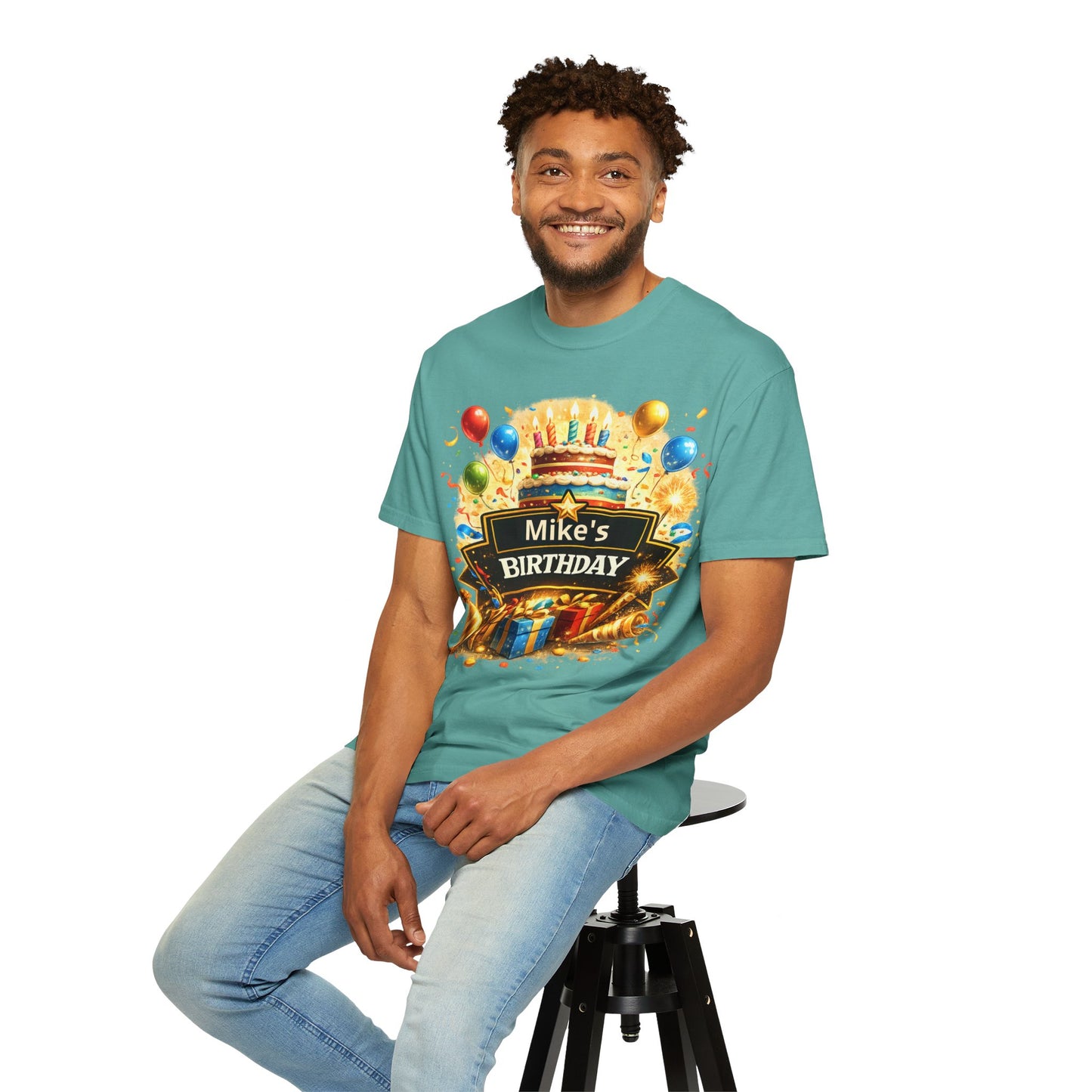 Custom Name Birthday T-Shirt – Get Up Show Up Never Give Up