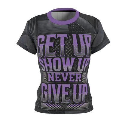 Women's Relentless Drive Tee – Get Up, Show Up, Never Give Up (Light Purple)