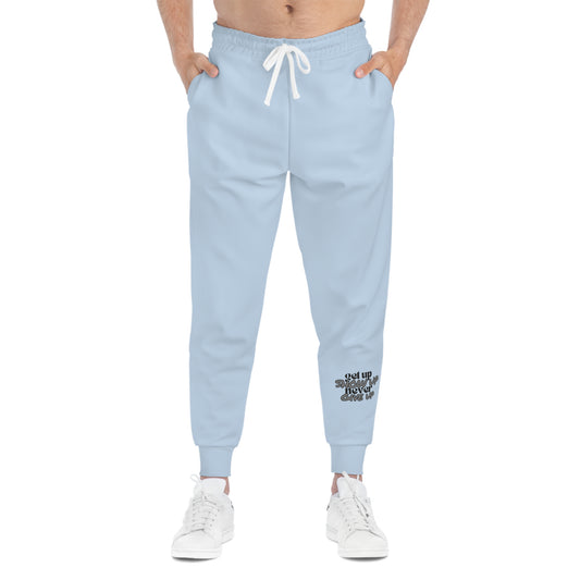 Elite Motivational UNISEX Joggers – Achieve in Comfort & Style (Light Blue)