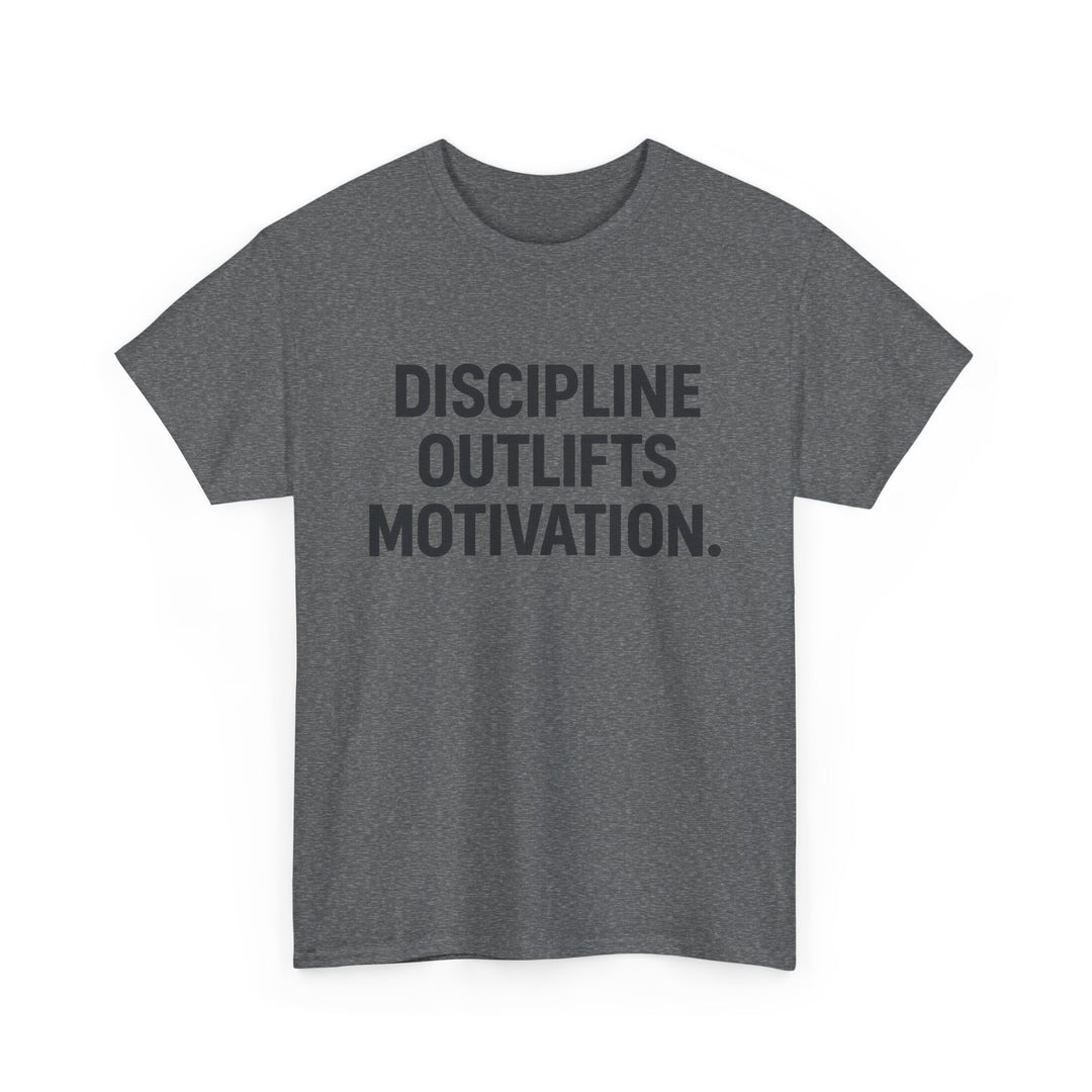 Discipline Outlifts Motivation. Unisex Heavy Cotton Tee