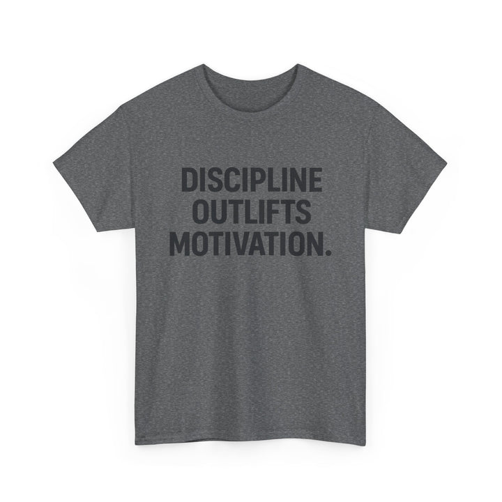 Discipline Outlifts Motivation. Unisex Heavy Cotton Tee