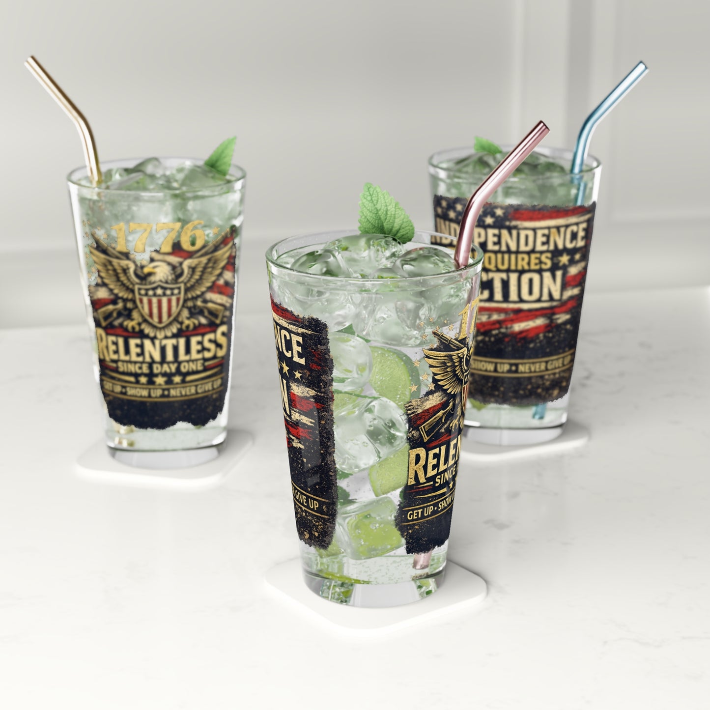 American Pride Pint Glass – 16oz Patriotic Drinkware for July 4th Celebrations