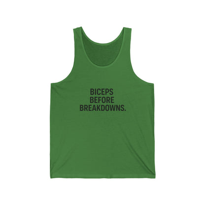 Biceps before breakdowns muscle tank